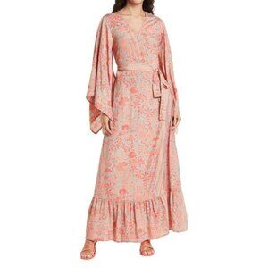 NWT Raga Tropic Royalty Wrap Dress Peach Small